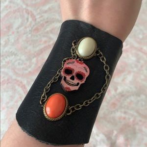 Leather Skull Handmade Bracelet